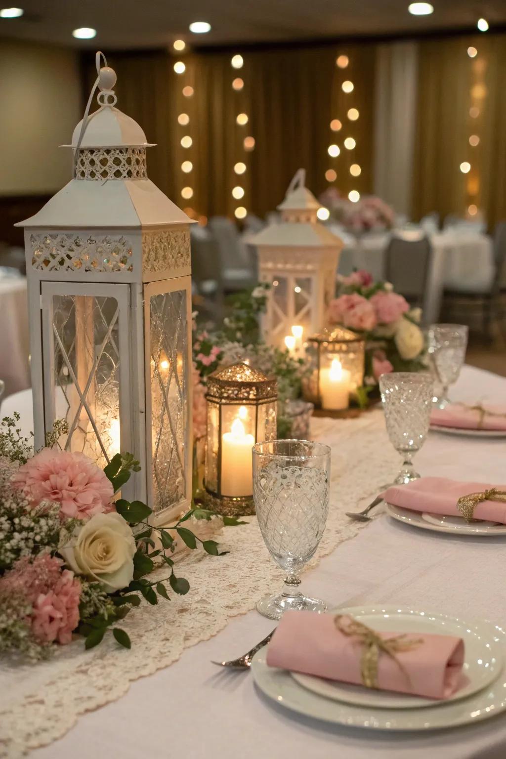 Lanterns create a soft, inviting glow for your prom tables.