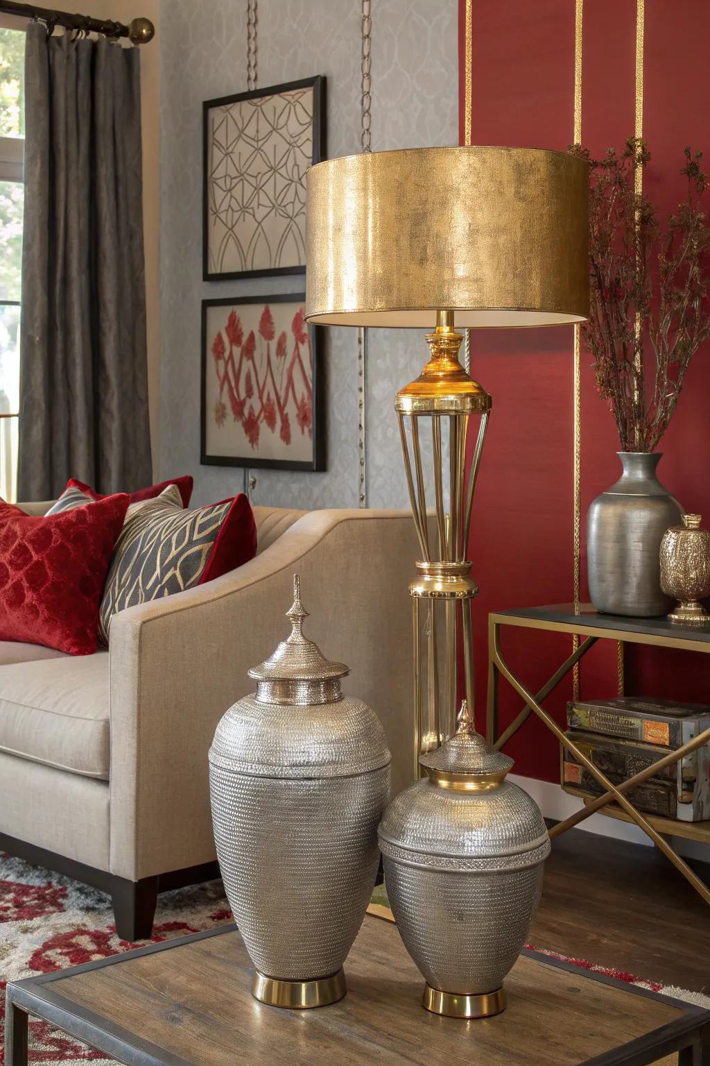 Glossy finishes inject a hint of elegance into the color scheme.