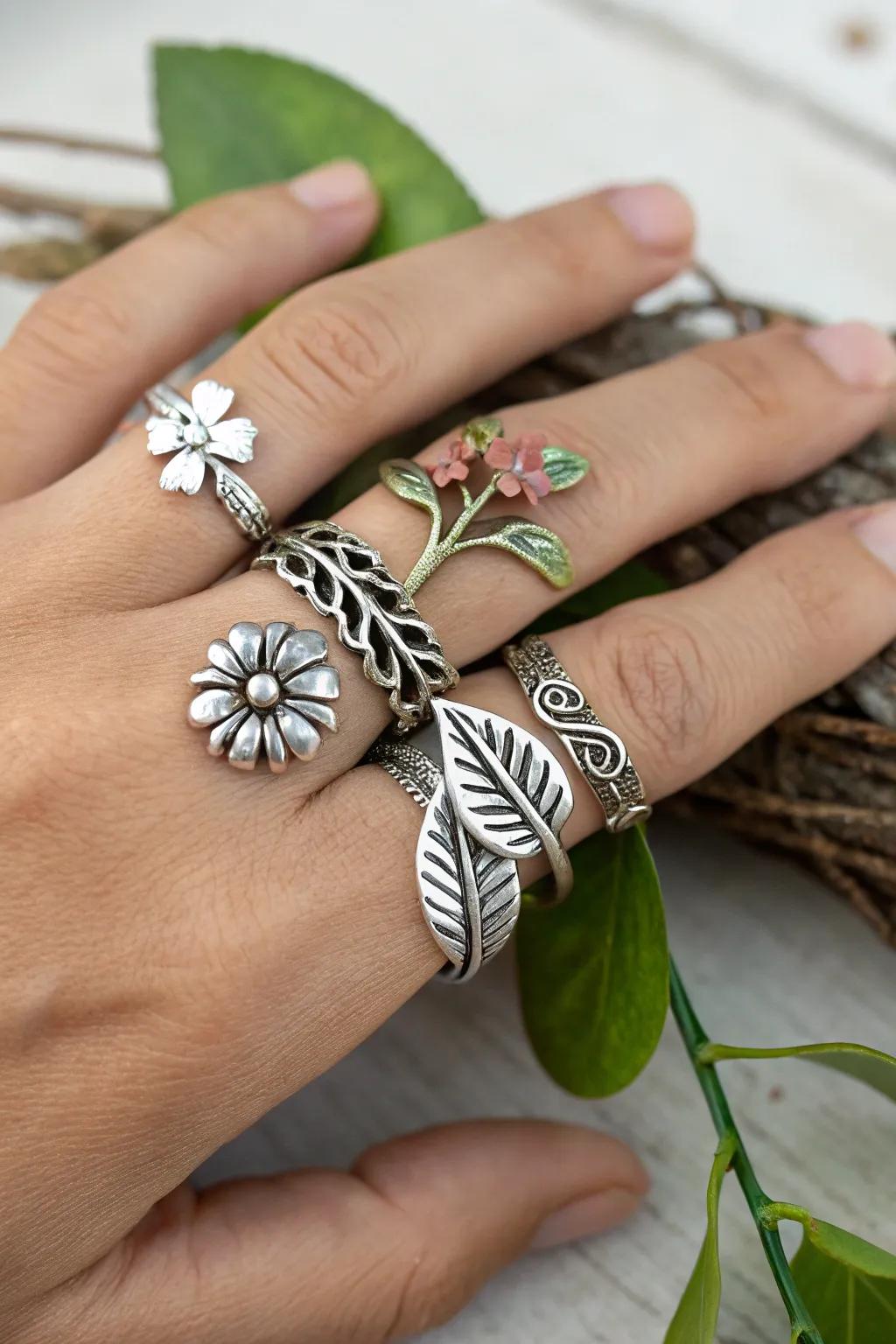 Nature-Themed Ring Collection