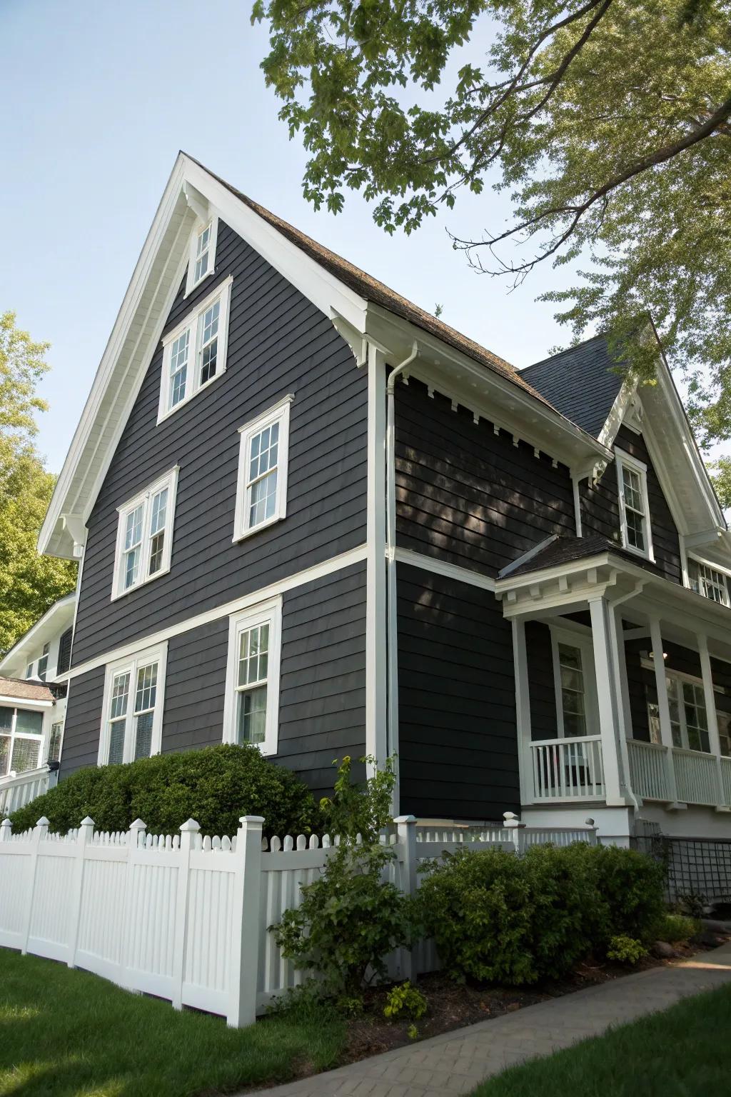 Contrasting trim introduces drama and dimension.