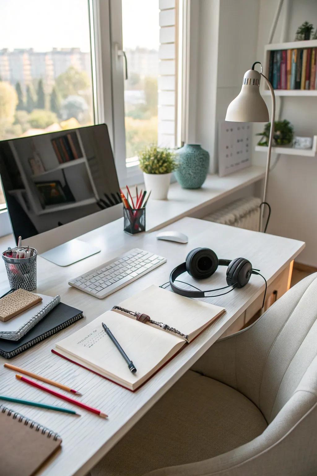 A setup where everything is handy helps you get things done.