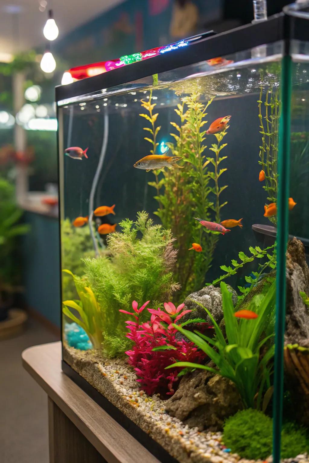 Bright colors bring life to this peaceful tank.