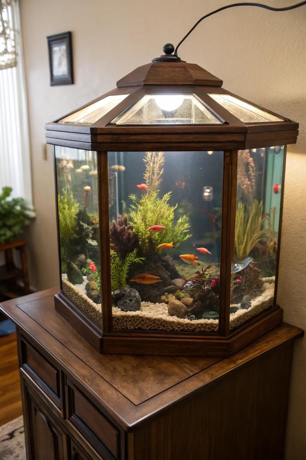 Personalize your enclosure via a fabricated aquarium summit.
