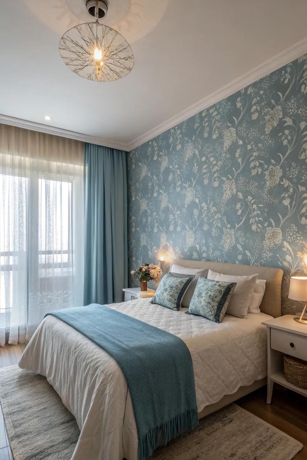 Blue hues encourage calmness and tranquility.
