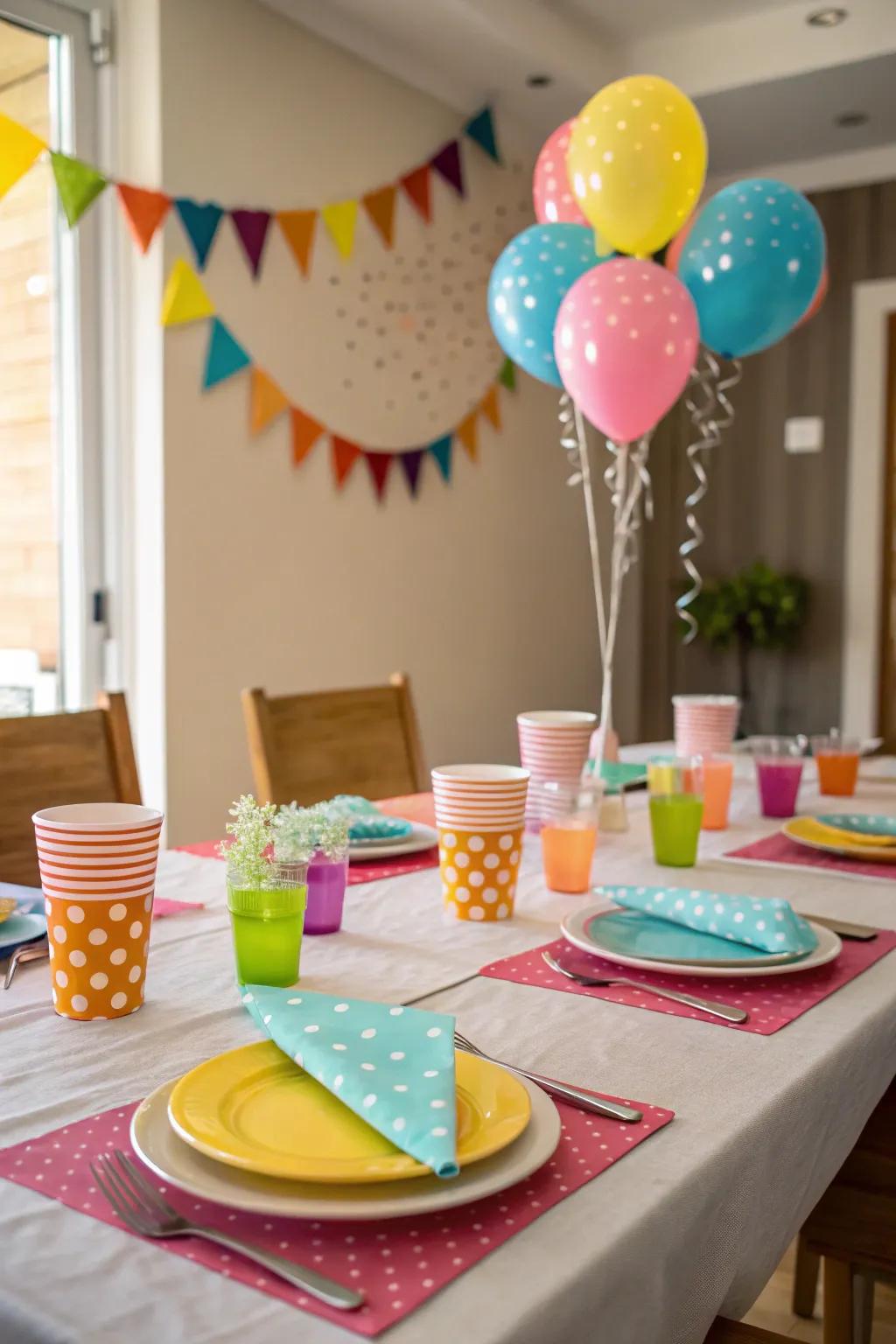 Tableware styled with coordinated colors crafting a cohesive visual