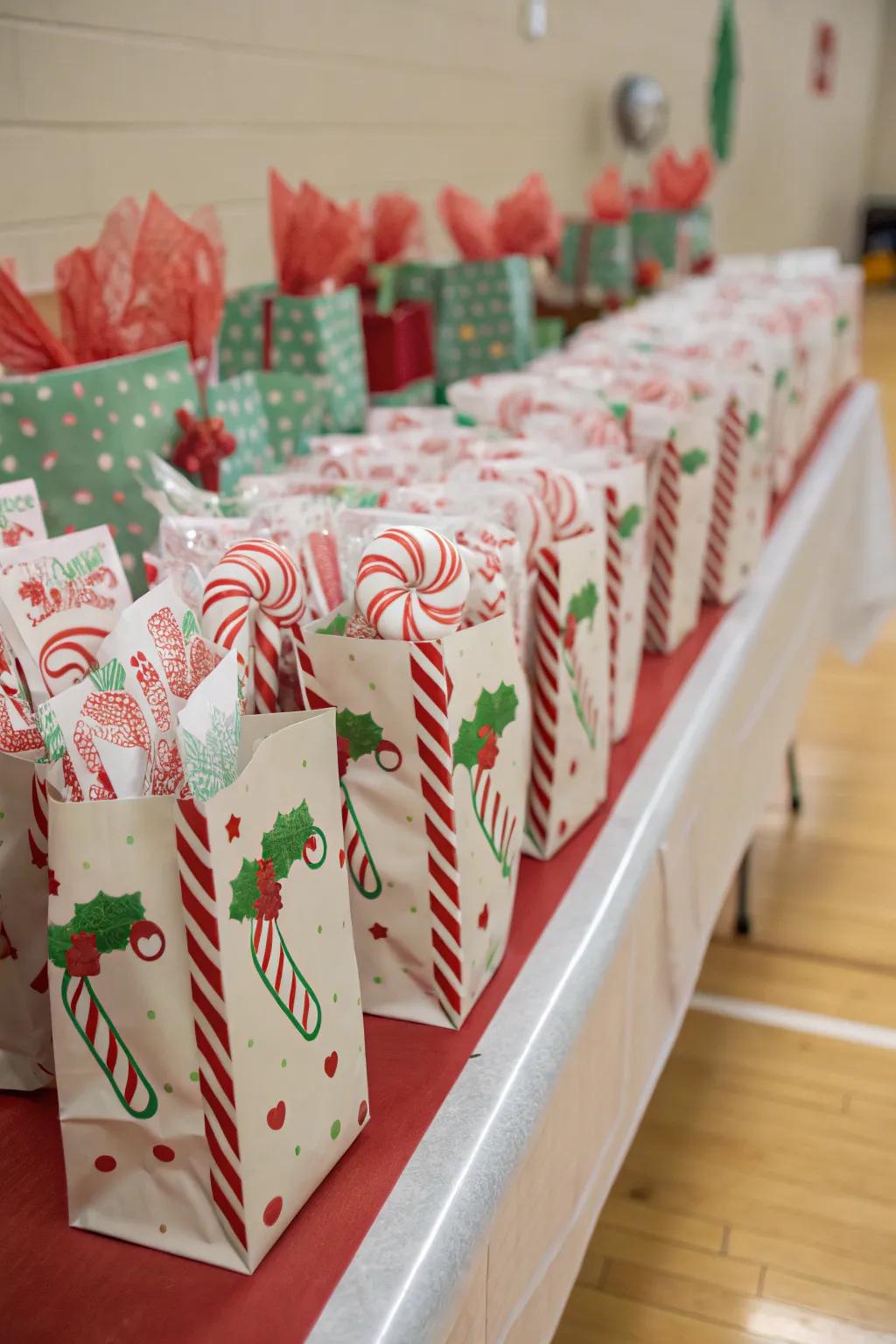 Etch a lasting impression via candy cane-themed event keepsakes.