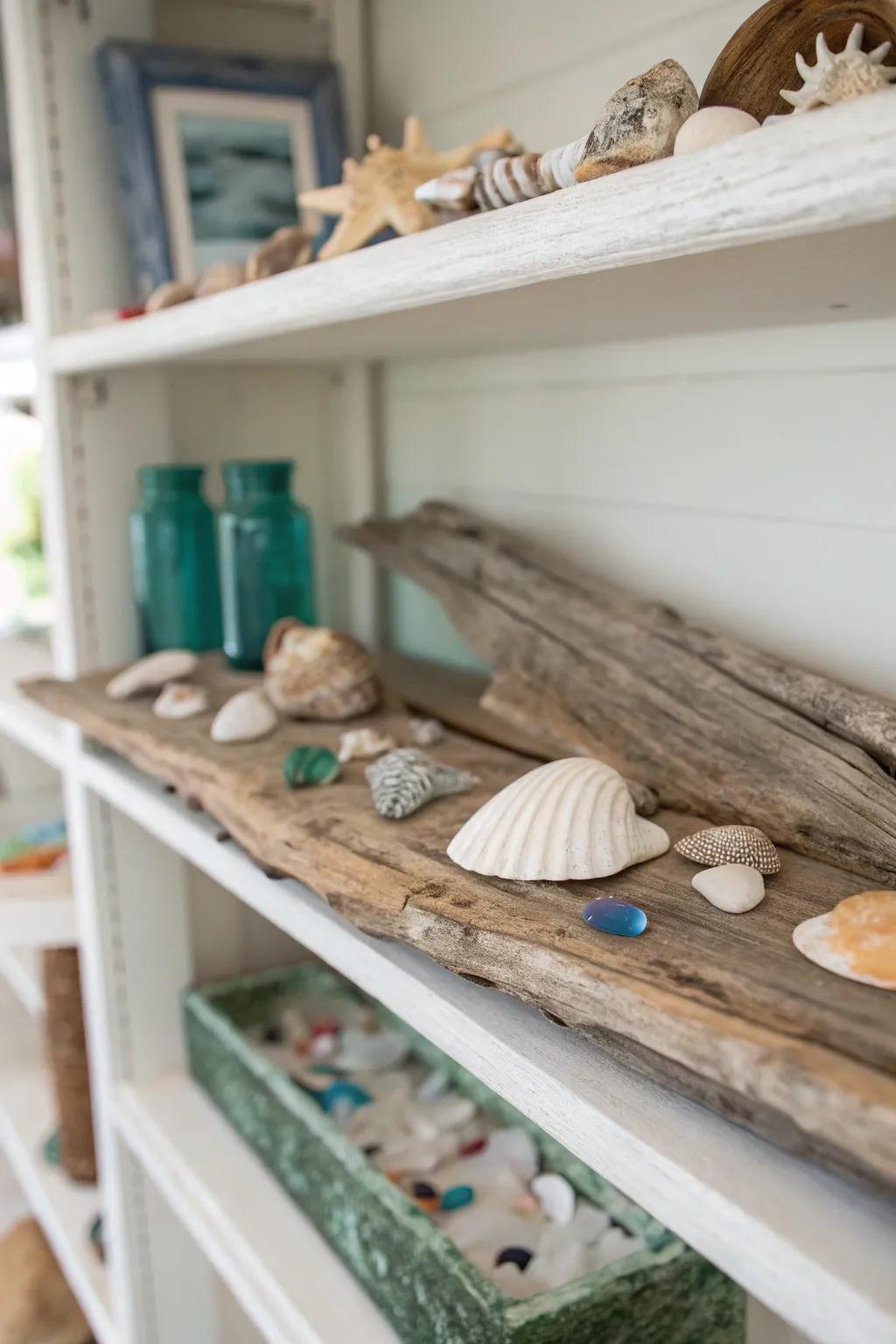 Treasures discovered on the shore add natural charm.