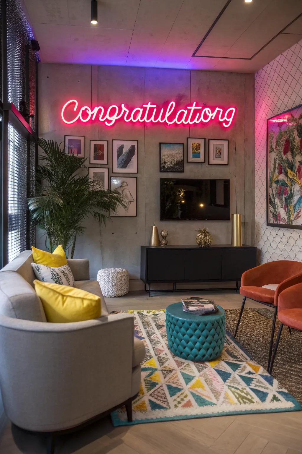 Artificial-gas signs lend a vibrant, contemporary feel to your decor.