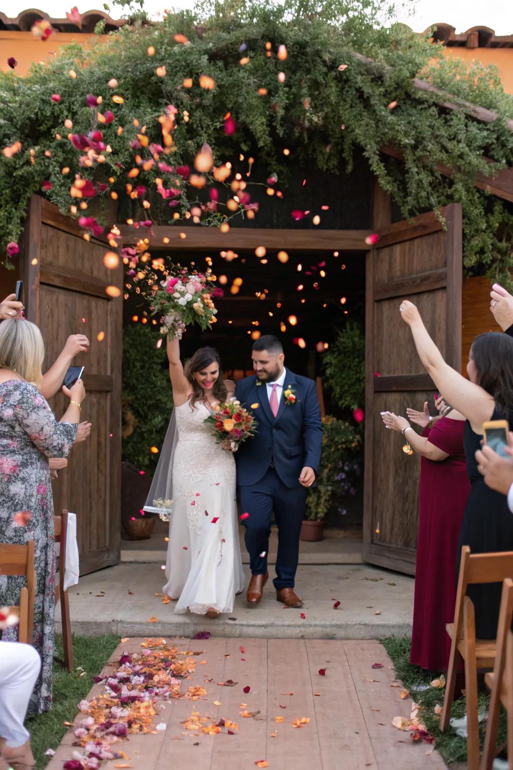 Eco-friendly confetti made from dried flower petals.