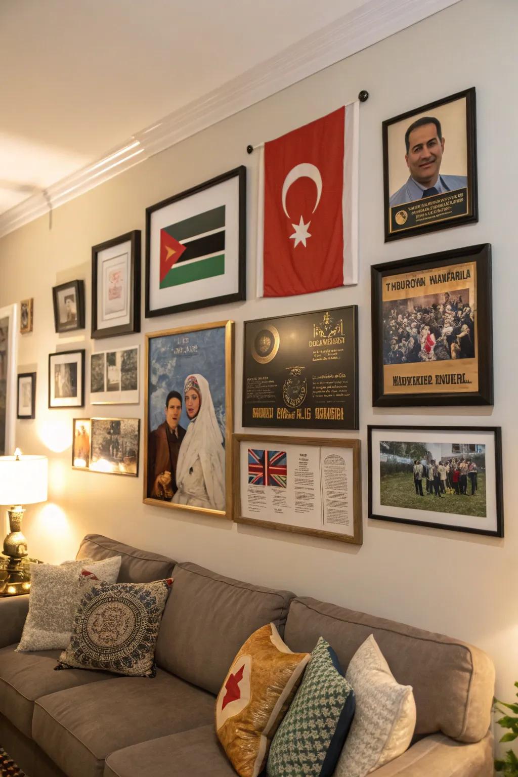 Personal heritage displays make family areas unique.