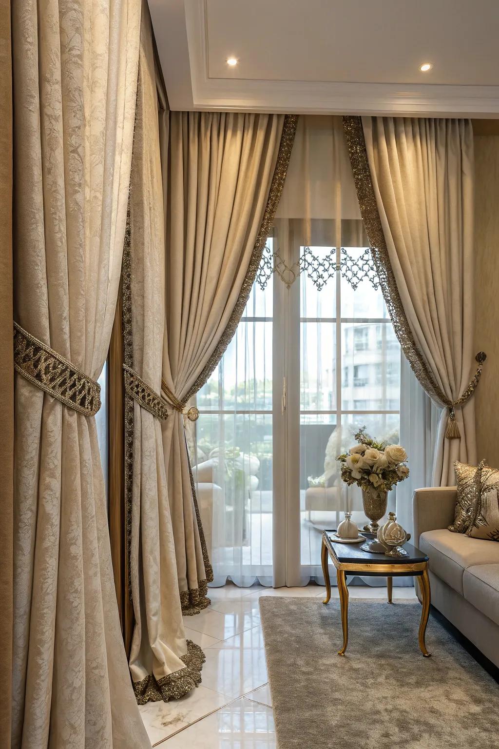 Tie-backs contribute to the aesthetic and utility of your drapes.