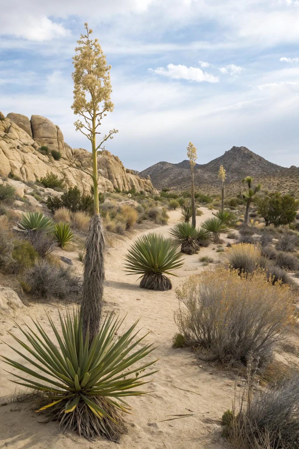 Flourishing native vegetation that enhances the inherent beauty of the desert landscape.