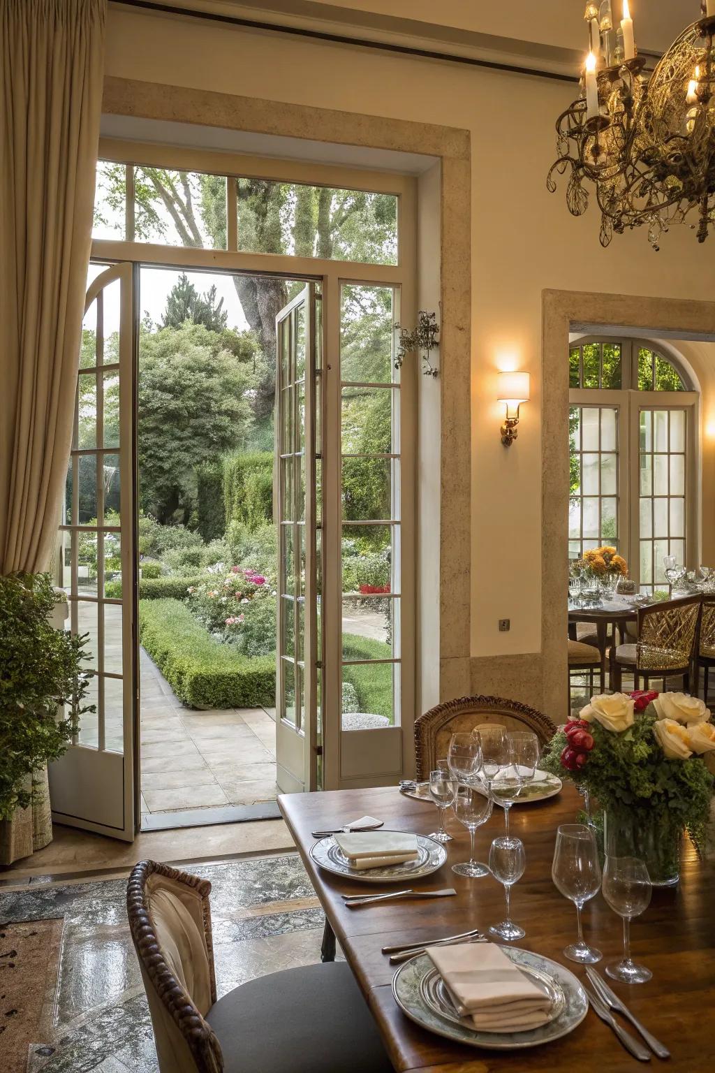 A fluid transition between indoor dining and the great outdoors.