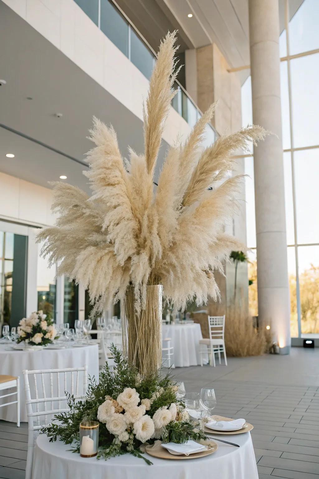 Plume grass adds a modern bohemian flair
