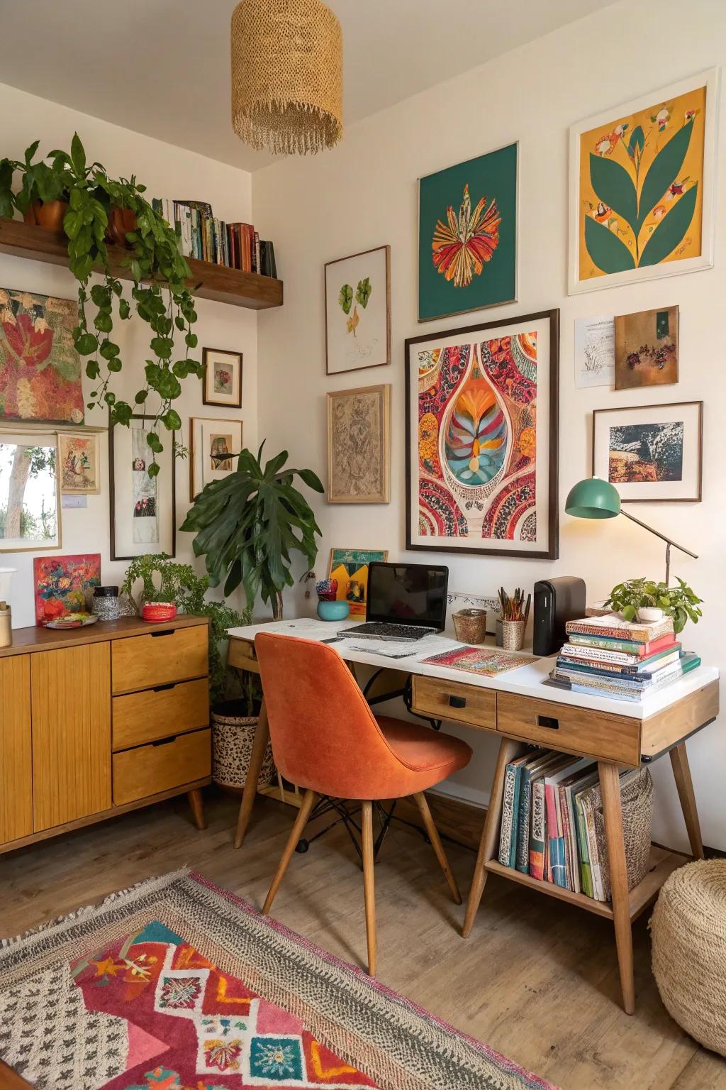 Eclectic decor makes your office truly one-of-a-kind.