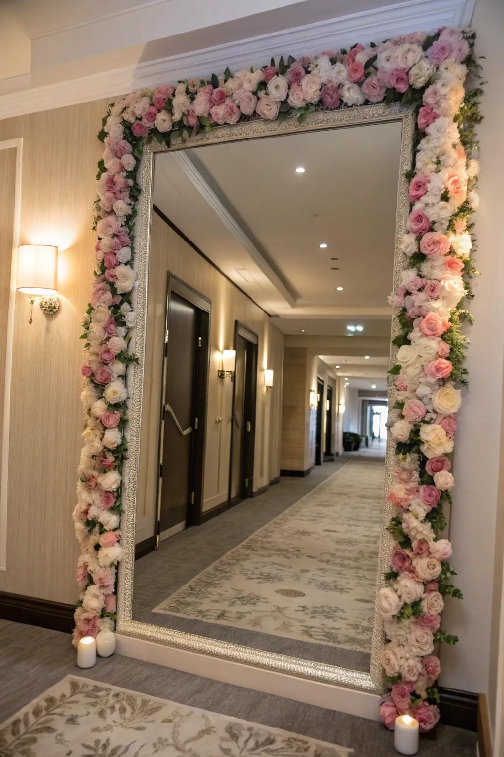 With mirrors framed in flowers, improve your decor.
