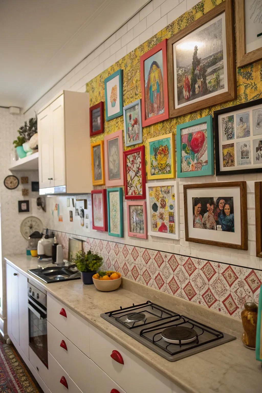 Personal art makes your kitchen feel special.