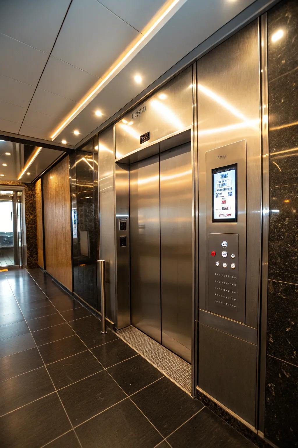 Elevator design gains contemporary ease through tech-forward features.