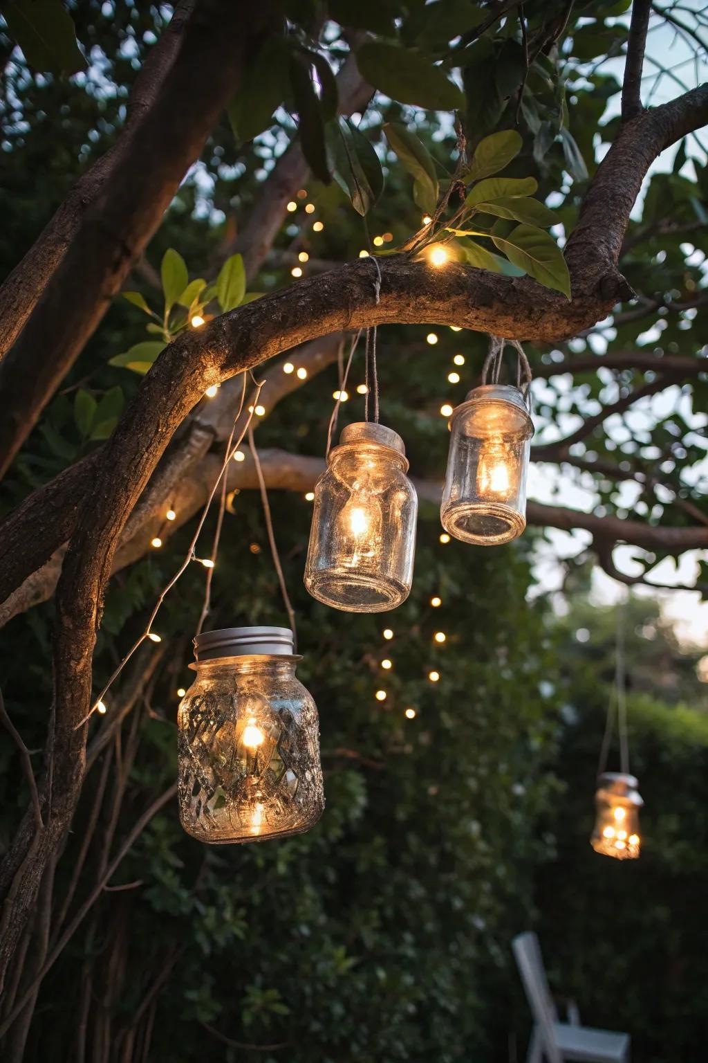 Craft a fun ambiance using mason jar lights.