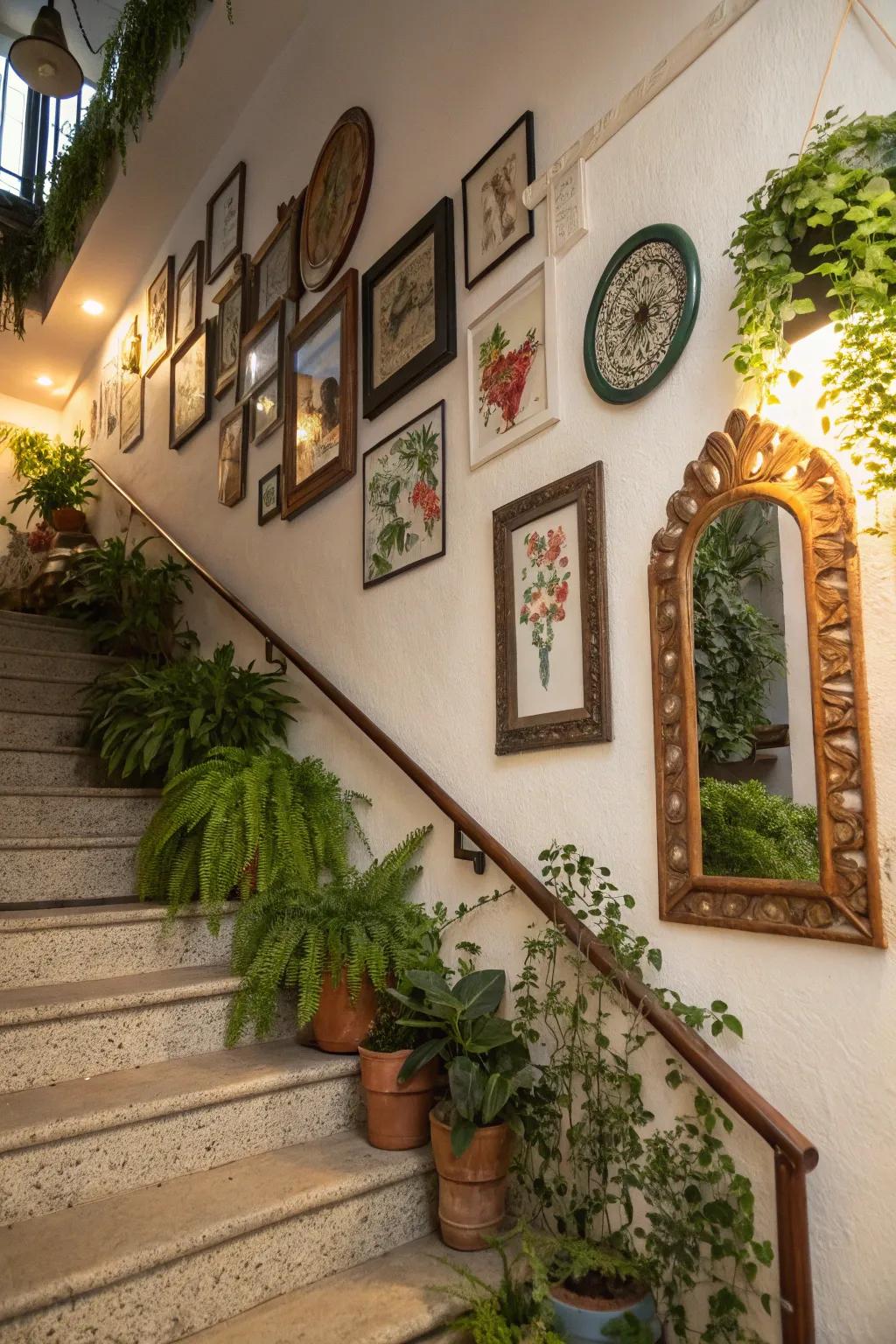 A harmonious fusion creates a unique stairway.