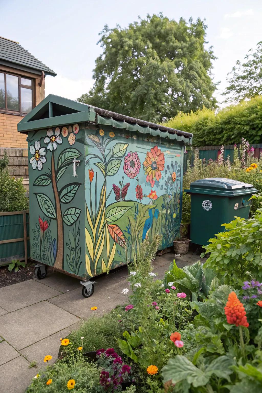 Blend your bin store using artistic camouflage.