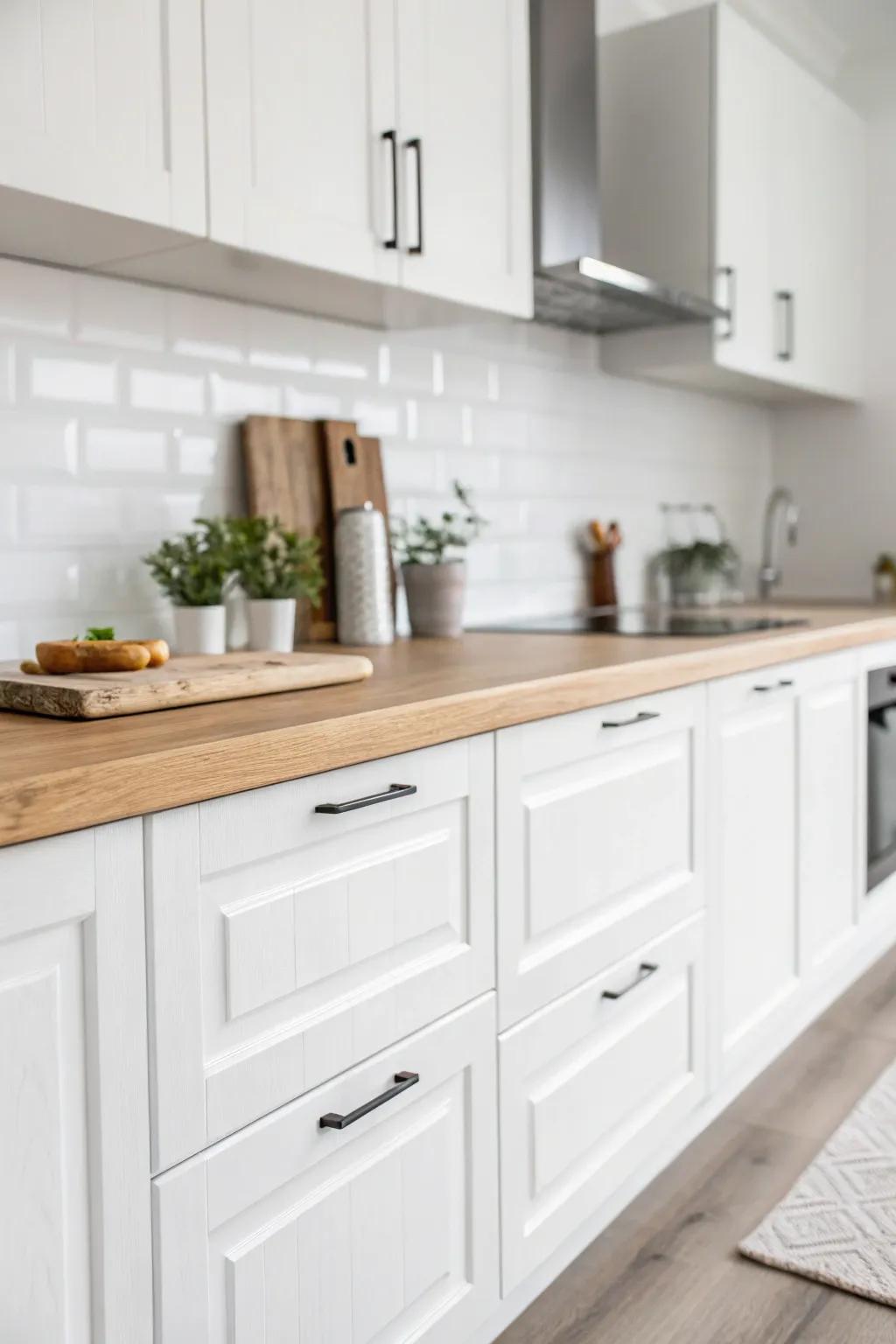 A minimalist cooking space embodying simplicity and elegance.
