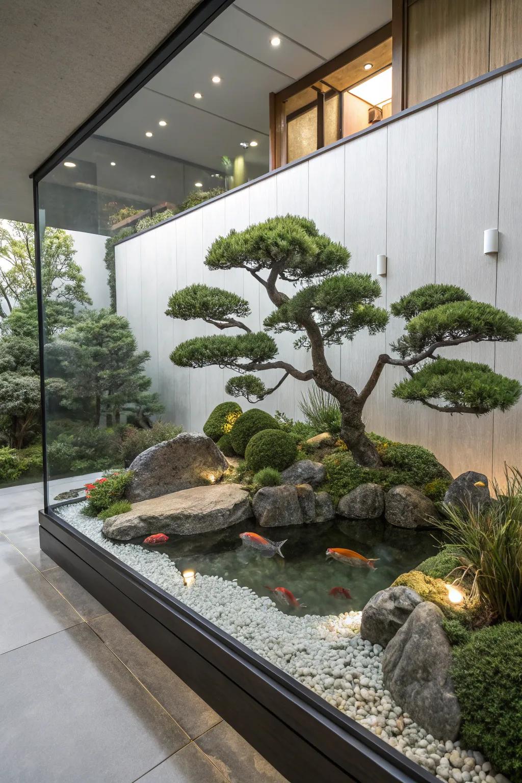 Bonsai themes add elegance and tranquility.