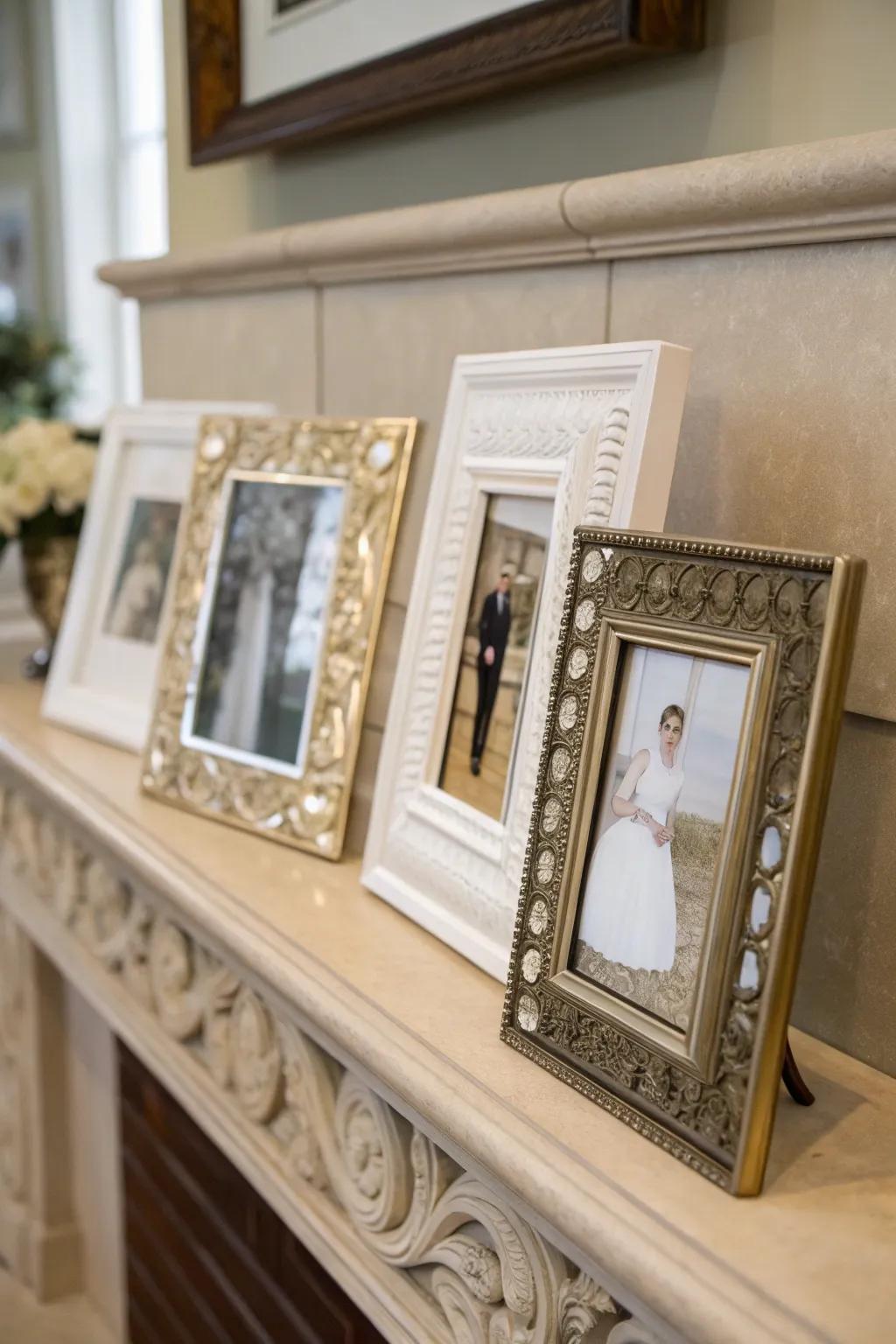 Photo frames make personal and thoughtful baby shower prizes.