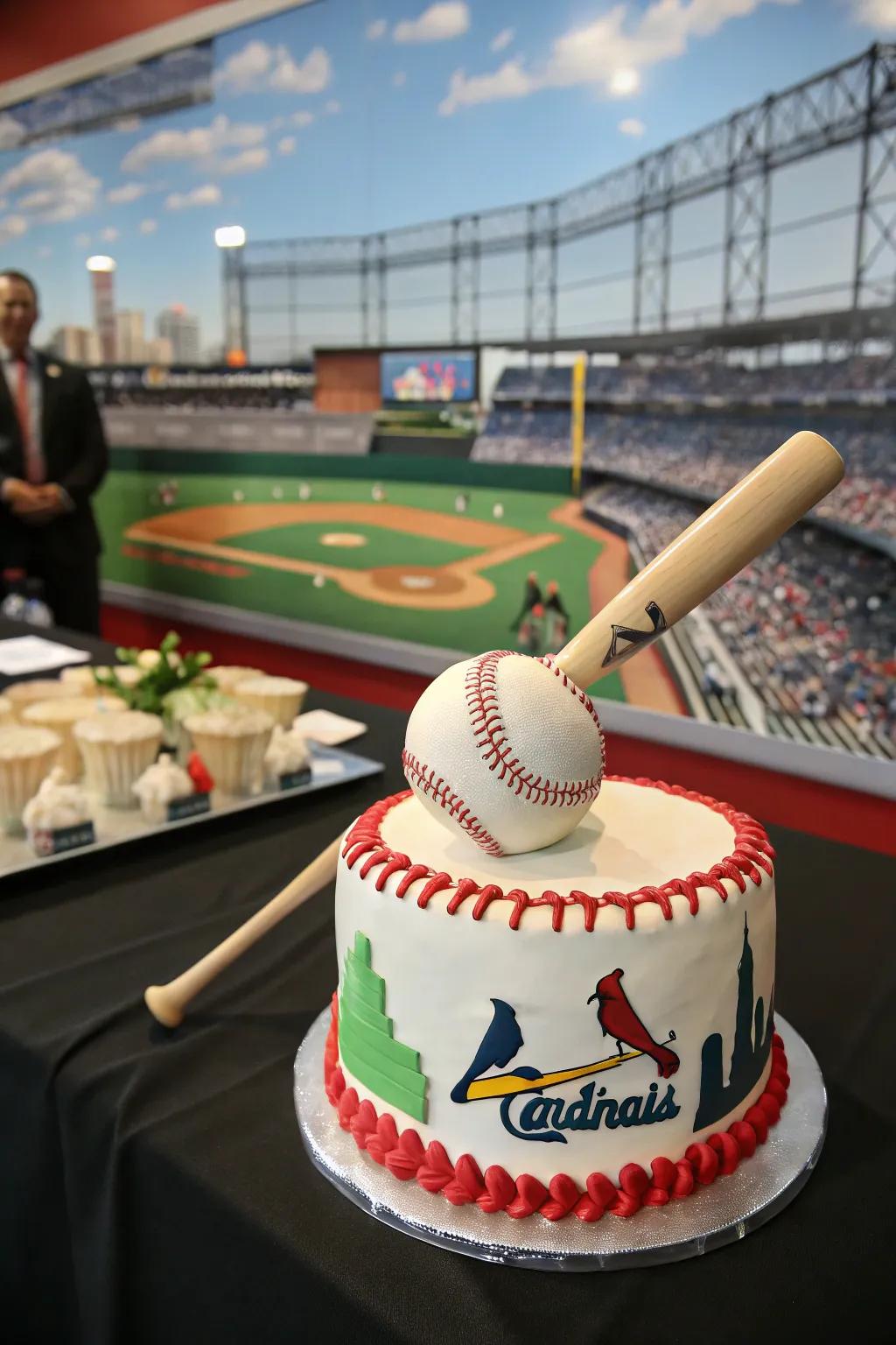 A bat and ball cake that’s sure to be a hit at any party.