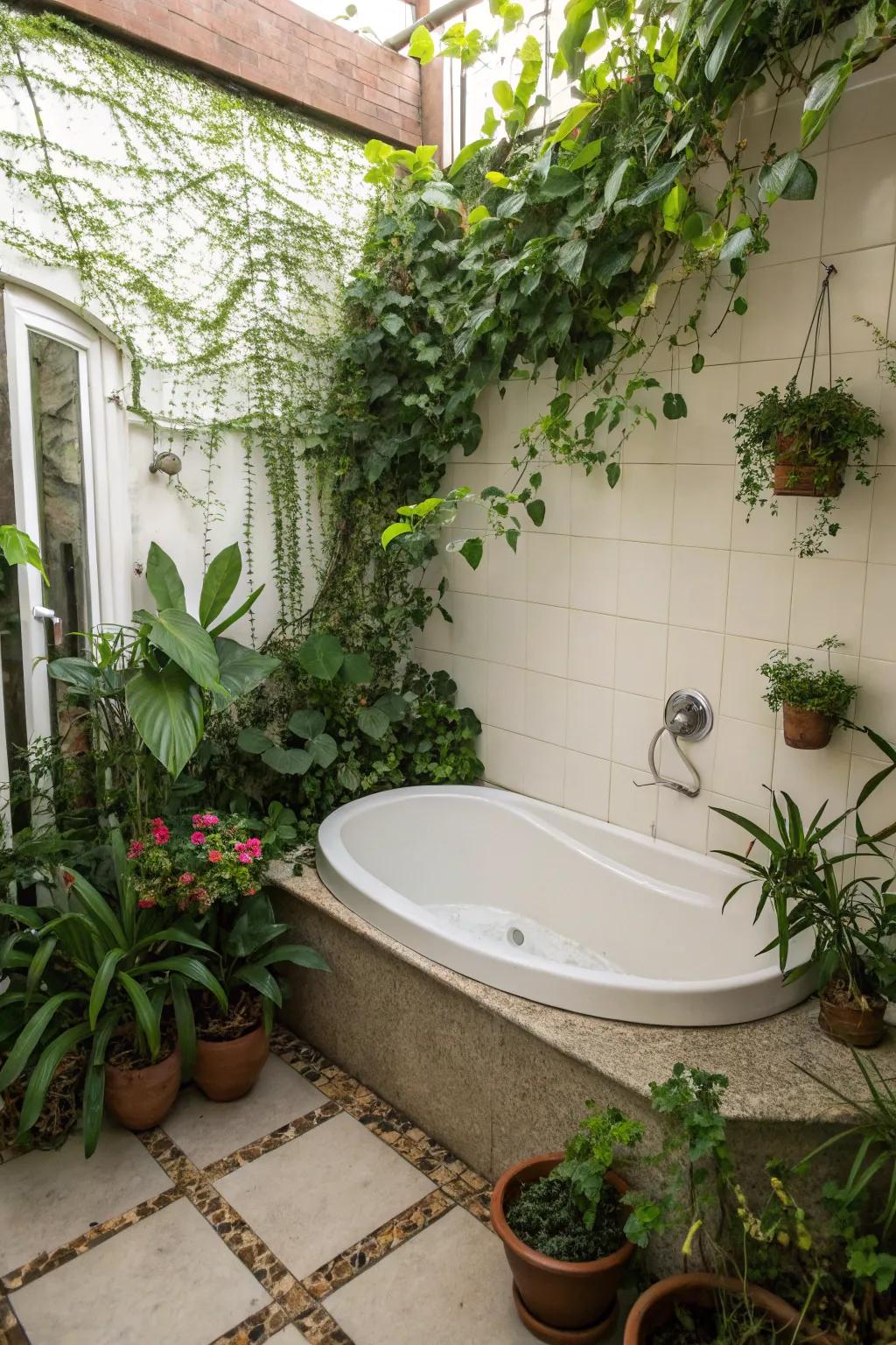 Verdure infuses your bathroom with unaltered calmness.