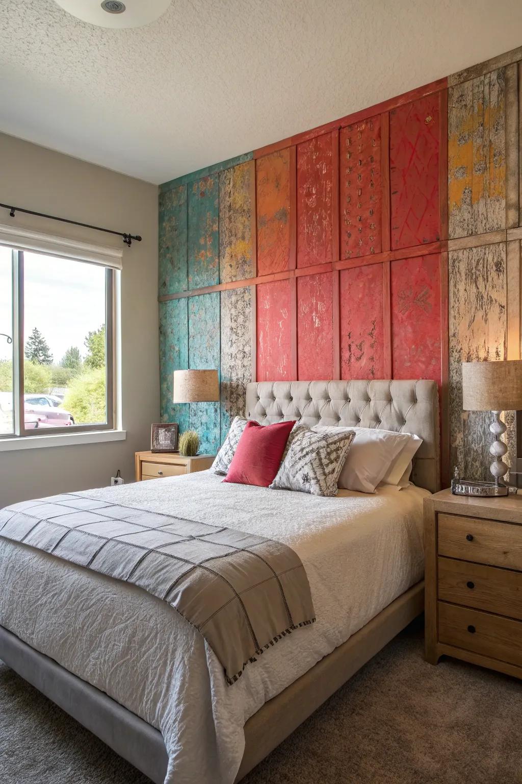 An accent wall adds character.