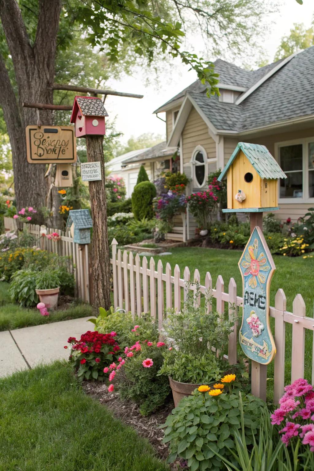 Garden ornaments add a whimsical touch to your outdoor space.