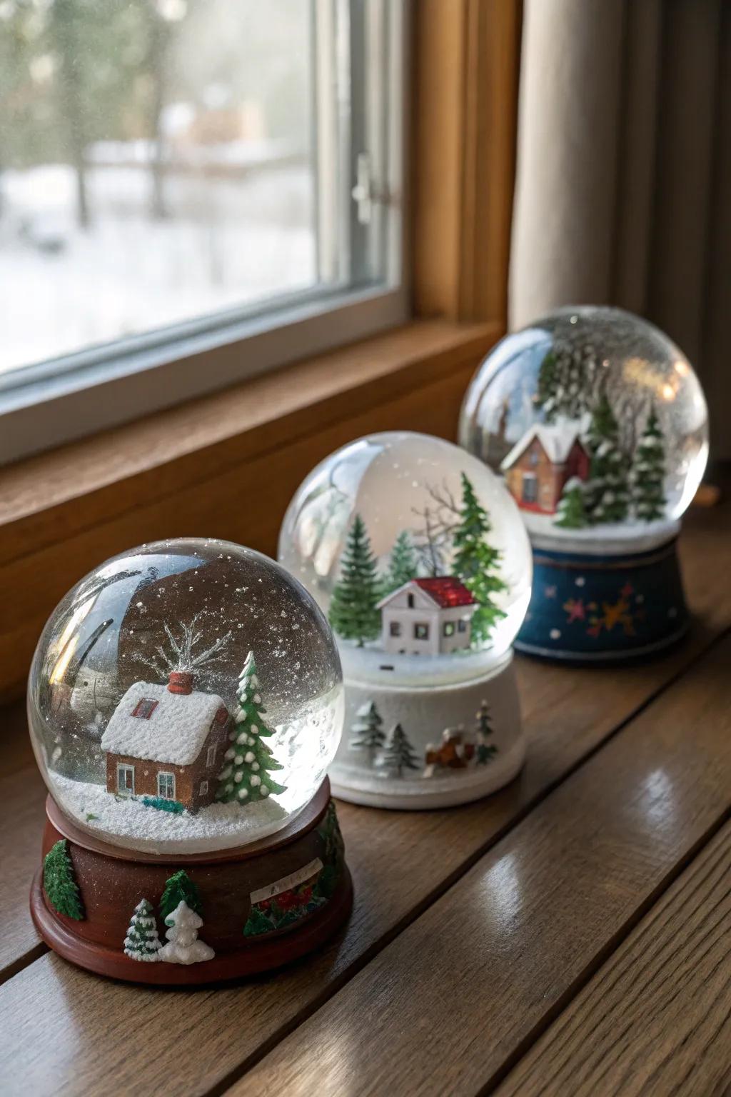 Enchanting DIY snow globes with winter scenes