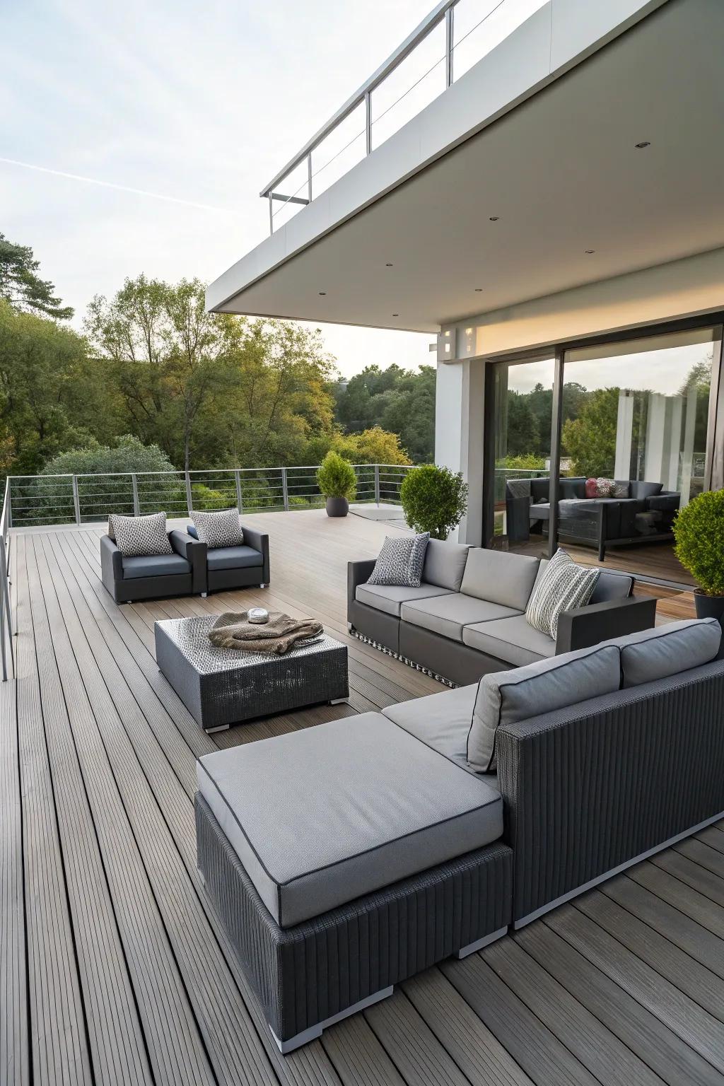 Modular furniture offers flexibility and adaptability for your deck.