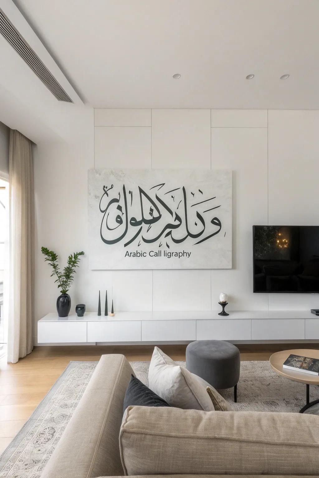 Minimalist calligraphy is perfect for a clean, modern aesthetic.
