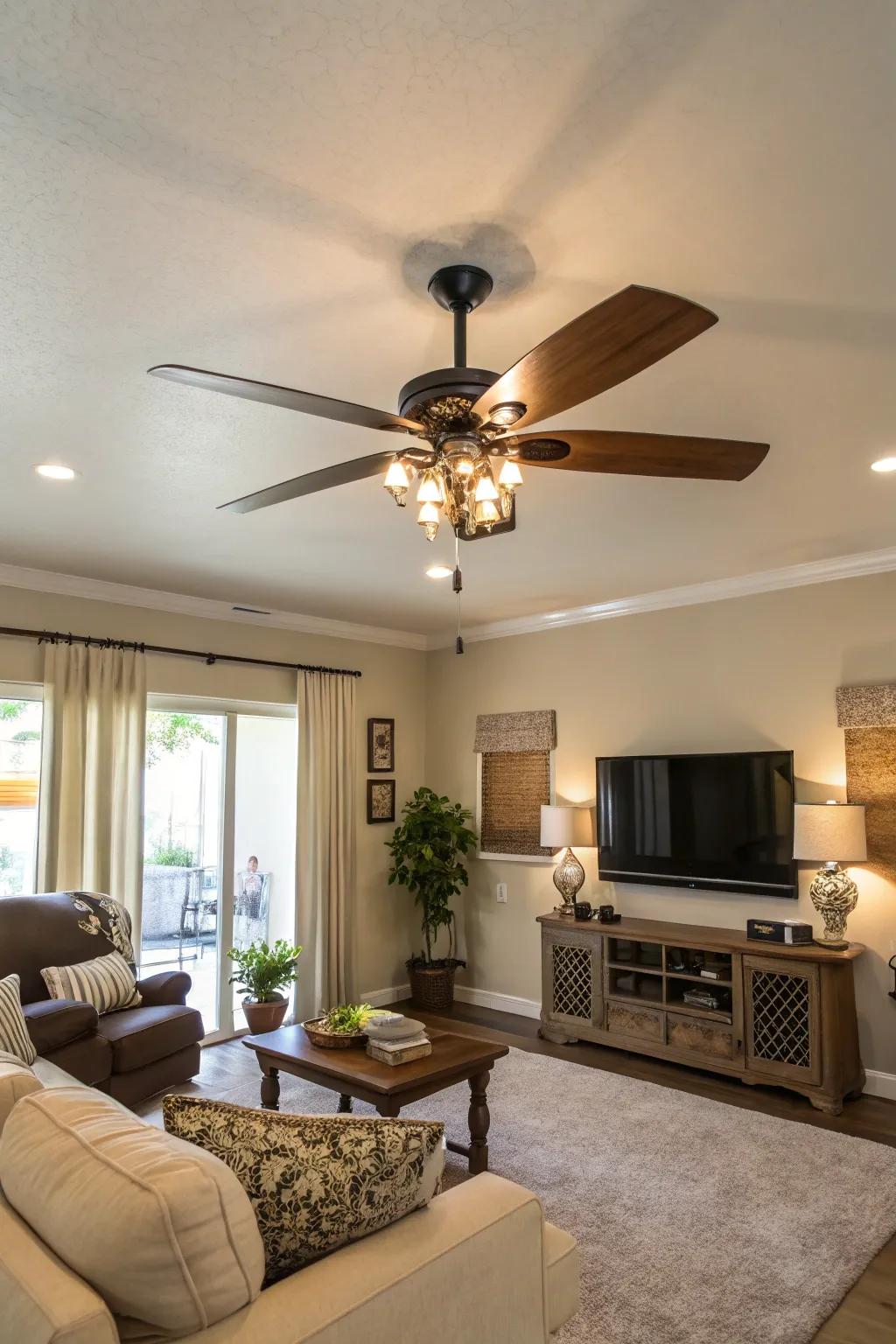 Modern ceiling fans can complement decor while adding comfort.