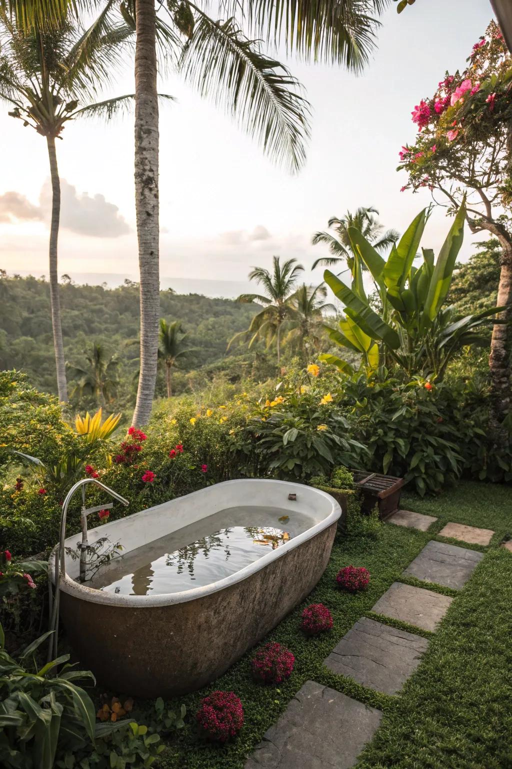 Transform your space into an exotic oasis with lush plants.