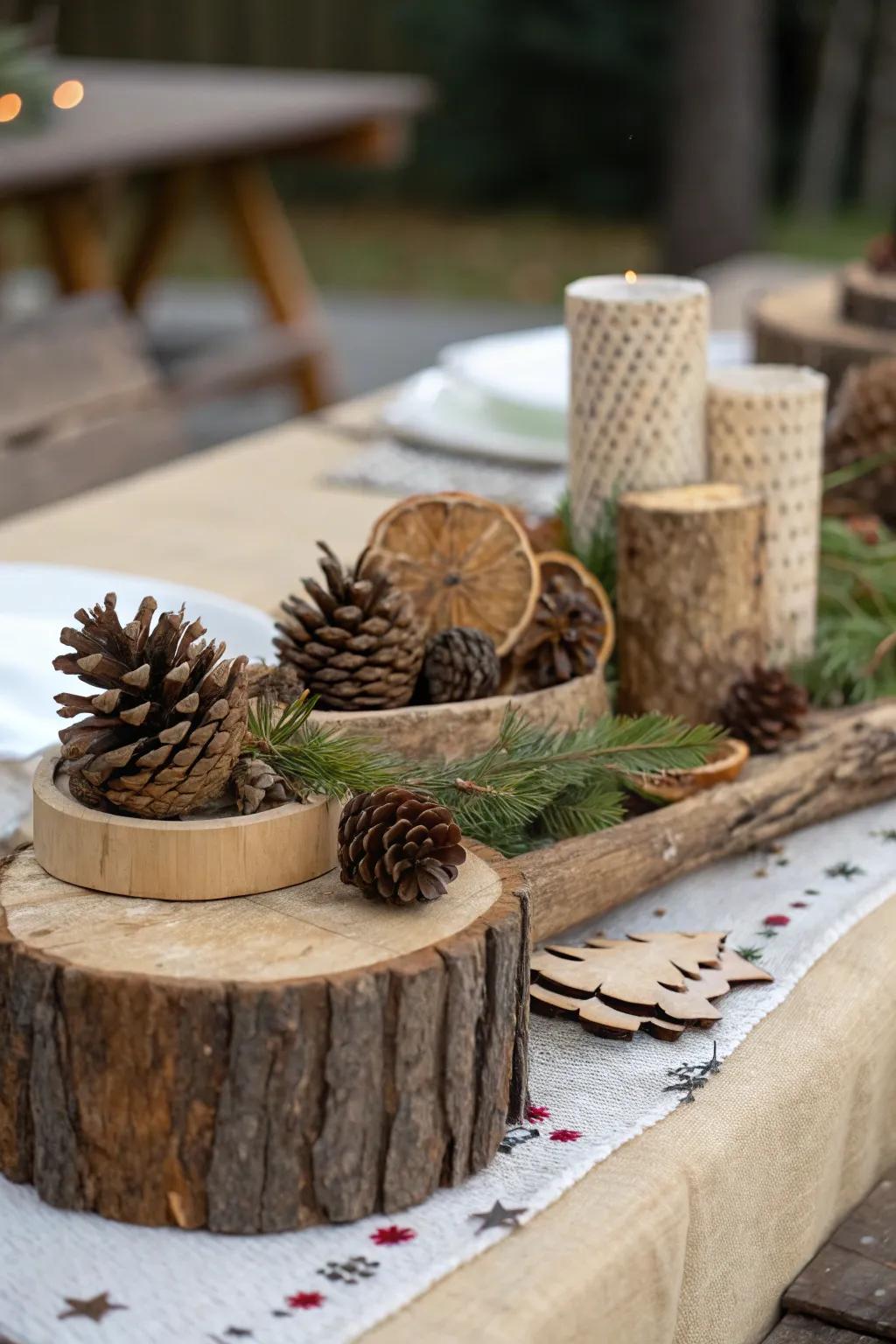 Raw surfaces, such as cones, append countryside allure to your aesthetic.