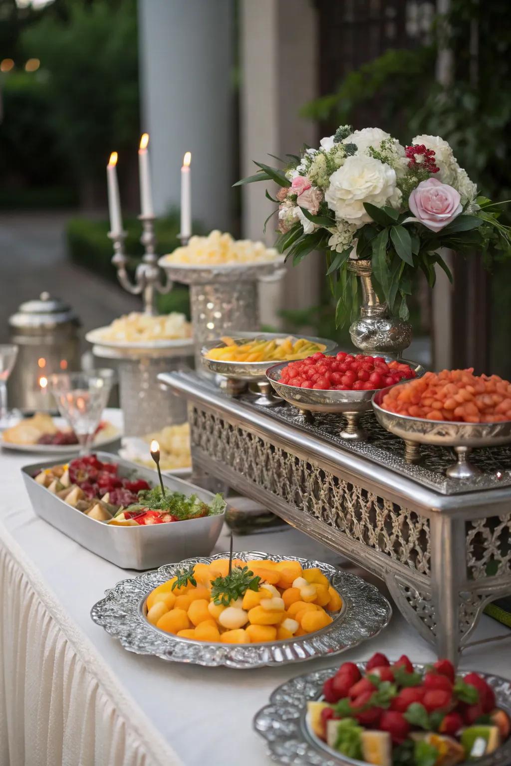 A beautifully decorated buffet is as practical as it is visually appealing.