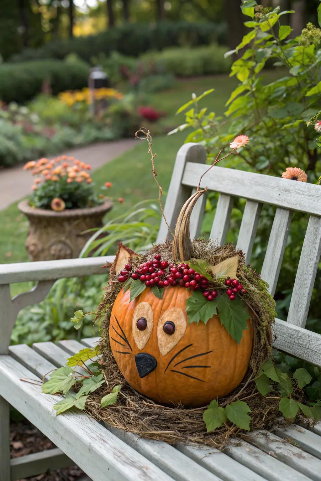 Welcome the outdoors with these pumpkins.