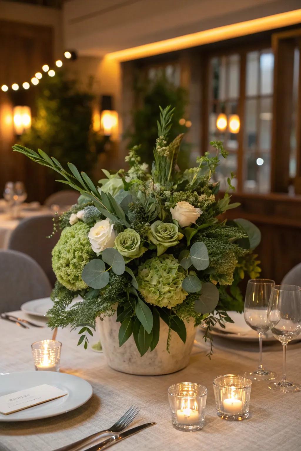 Gentle illumination elevates sage green's calming effect in your décor.