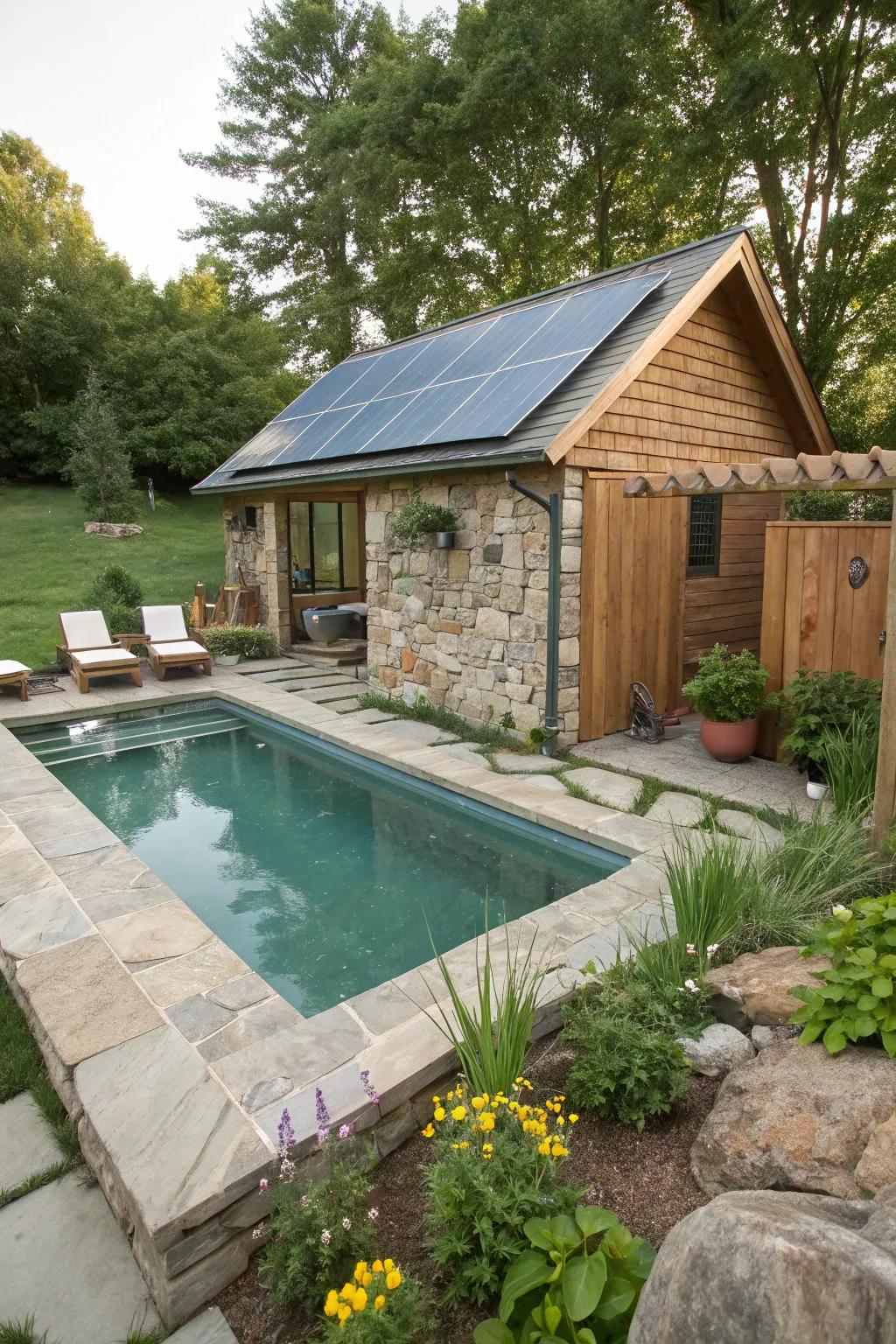 Eco-friendly pool design in a serene setting.