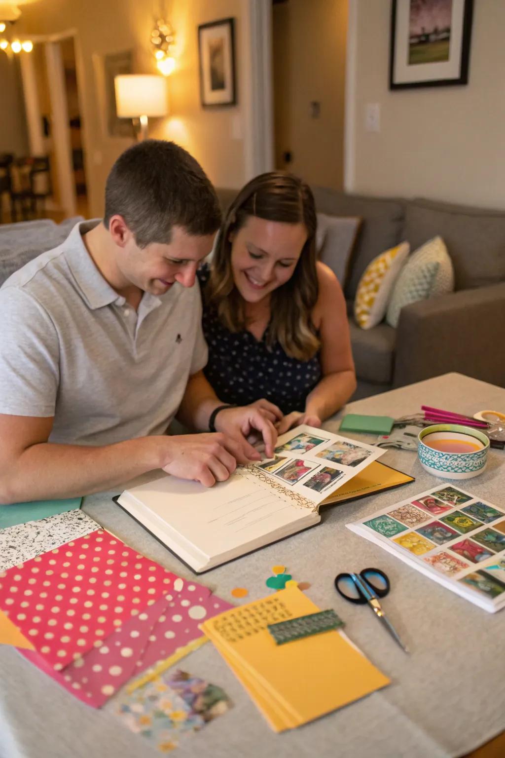 Create a memory scrapbook to celebrate your shared journey.