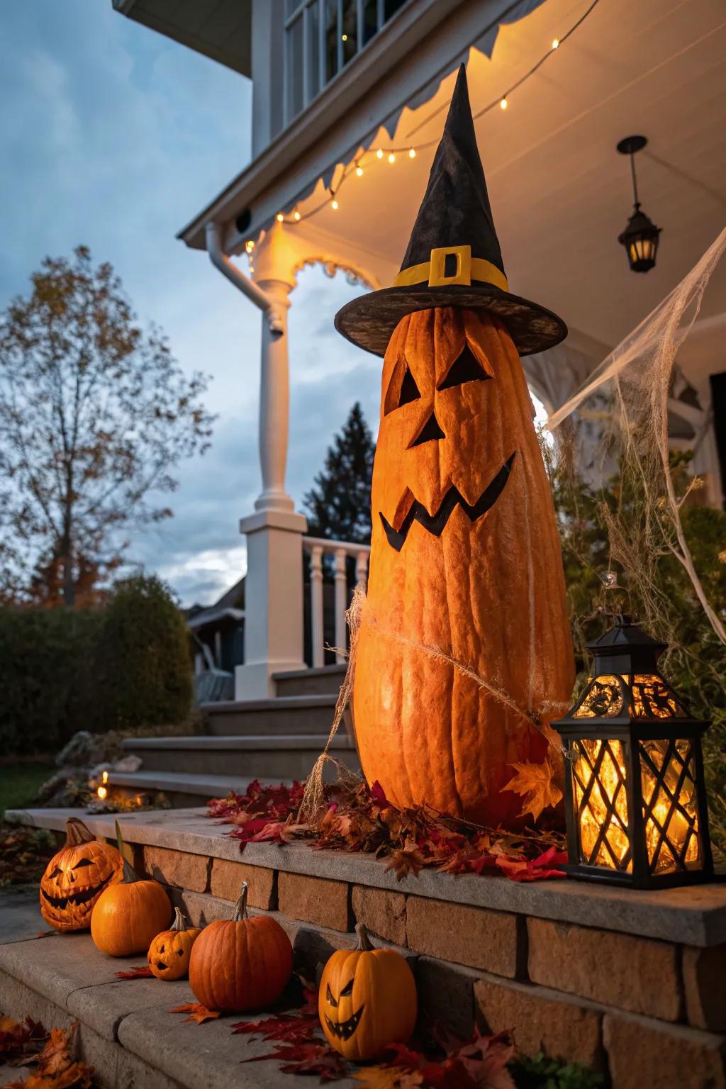 Embrace the magic of Halloween with a witchy pumpkin design.