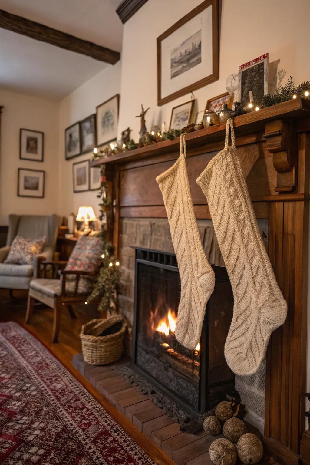Old-fashioned hosiery conjure a sense of Celebration sentimentality.
