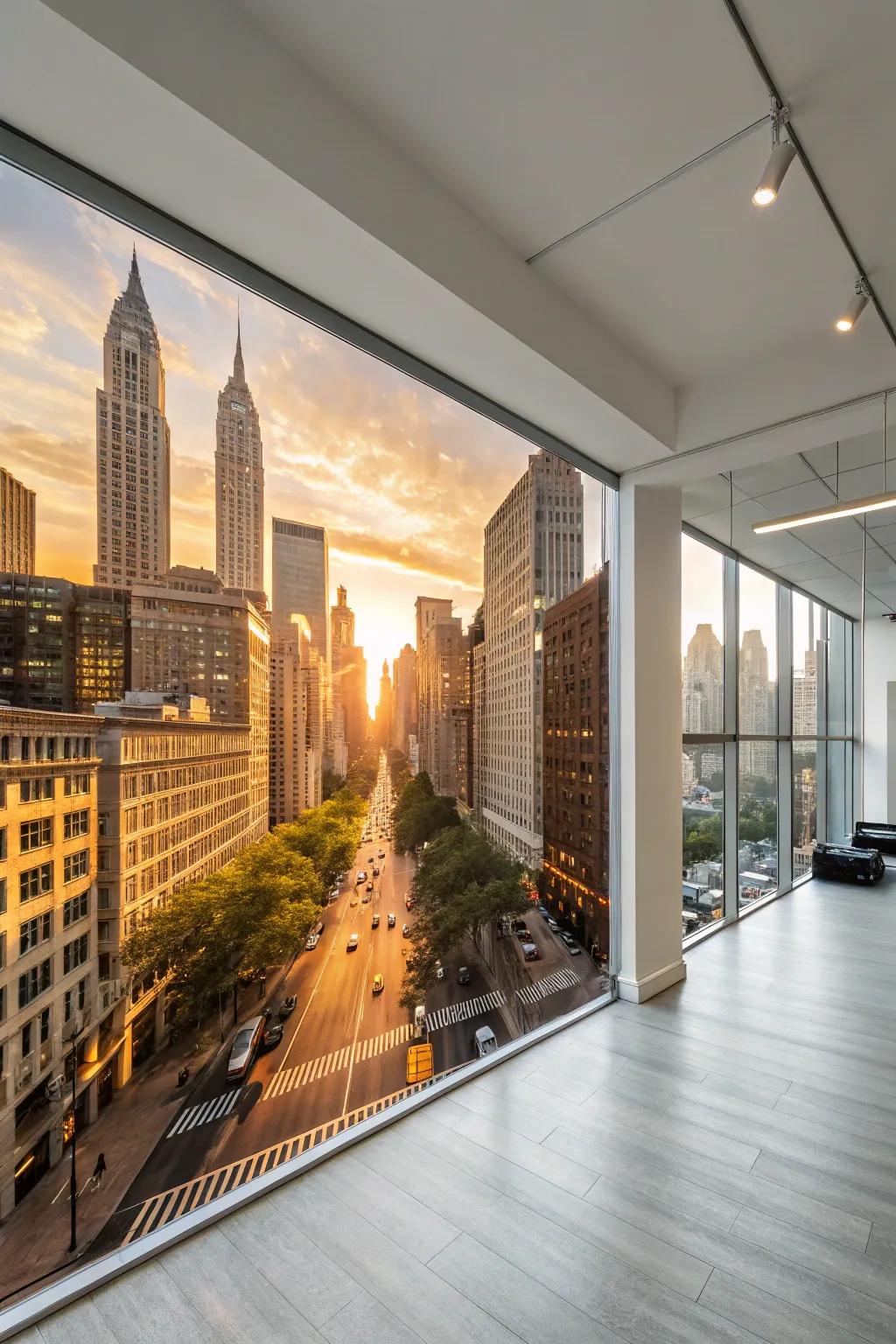 Infuse your loft with urban energy with a city skyline mural.