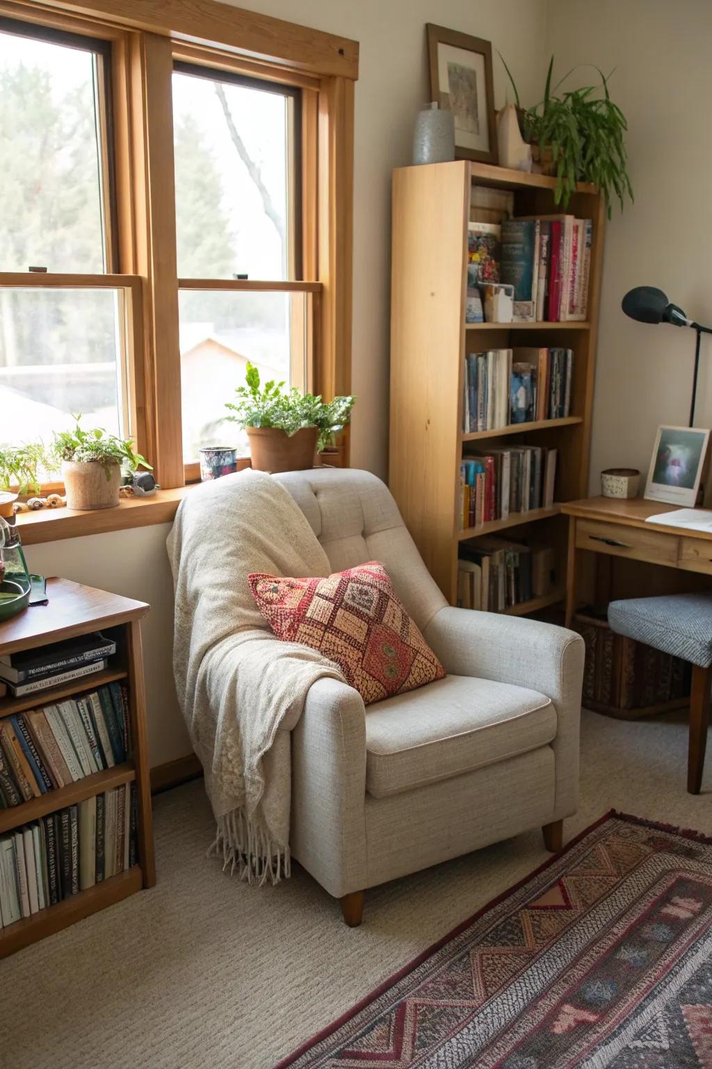 A reading nook is the perfect place to relax.