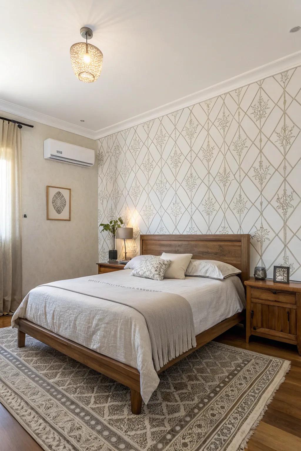Minimalistic wallpaper offers elegance and calmness.