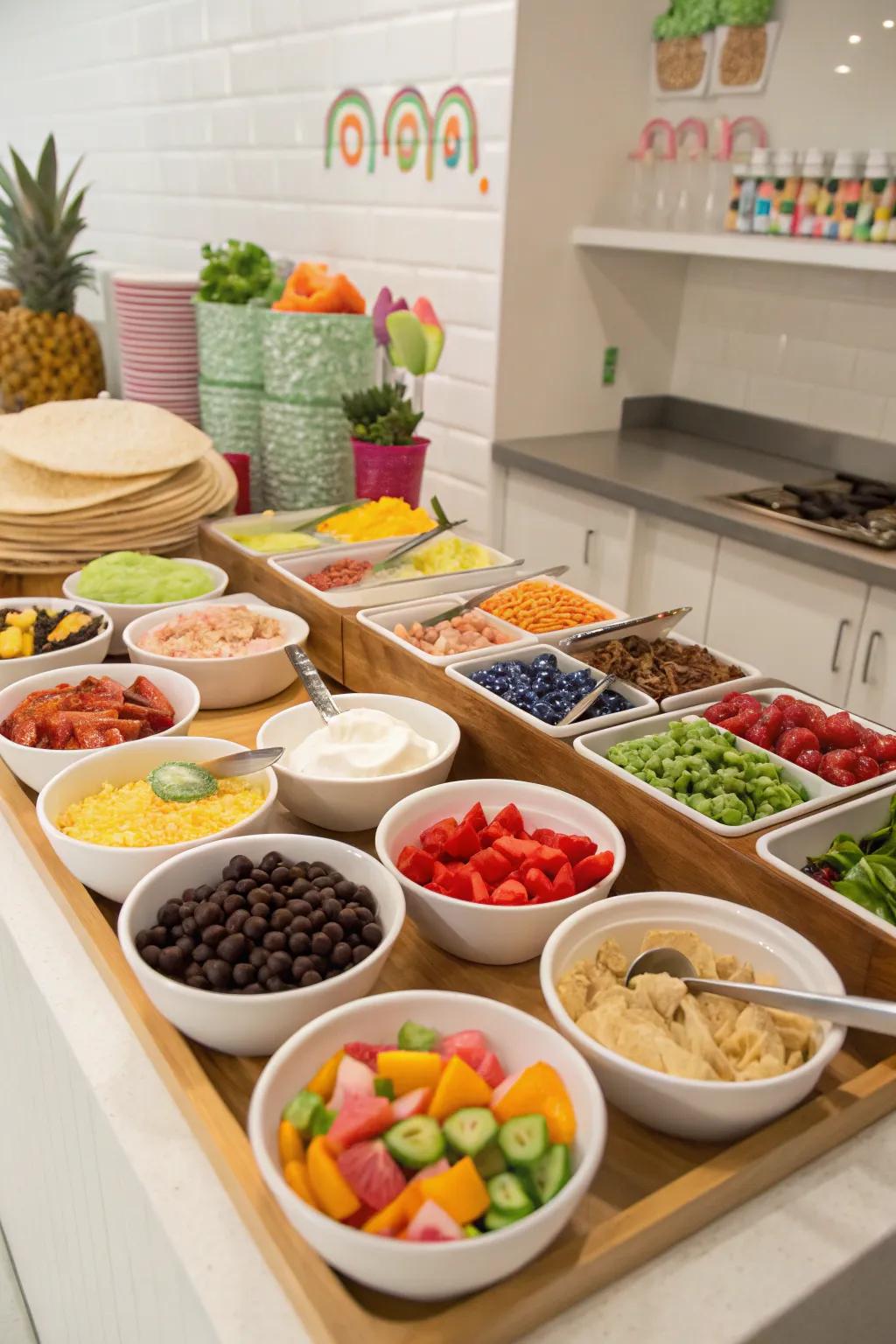 Interactive culinary stations furnishing enjoyment and taste