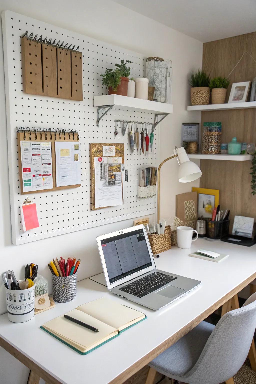 Organize with panache using pegboards.